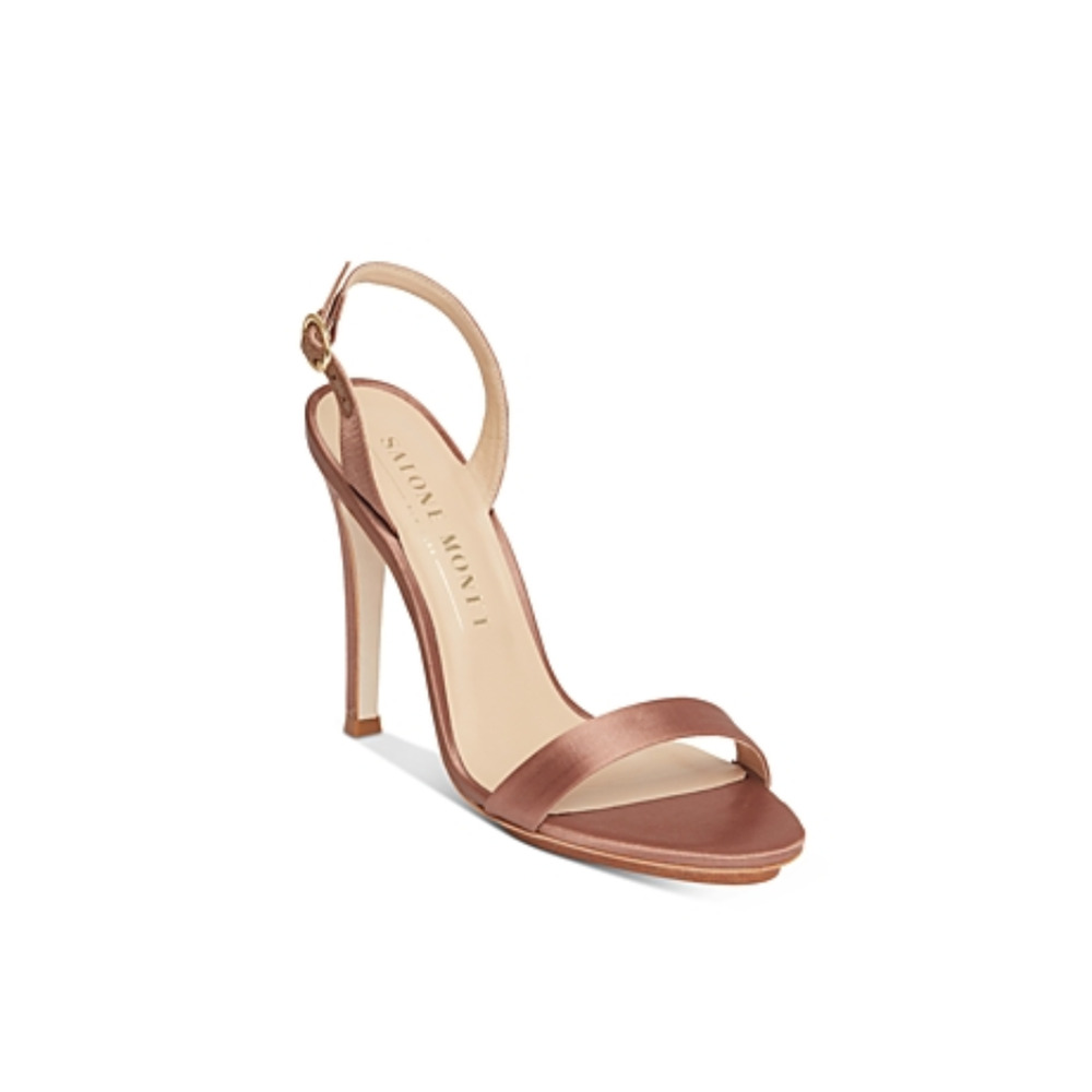 Salone Monet Women Sable Satin Slingback Heels Bank Size 7.5
